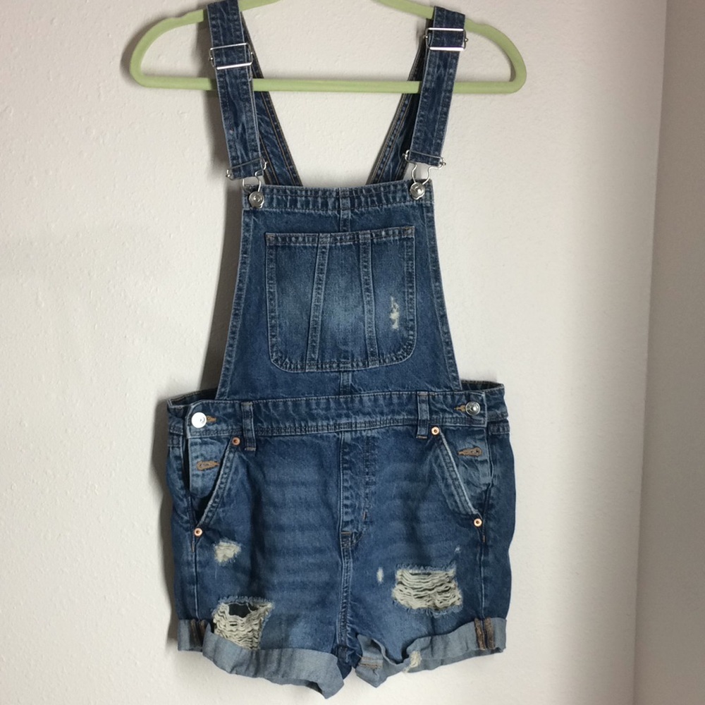 H&M denim short overalls